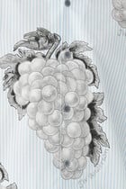 Grape Print Striped Button-Down Shirt